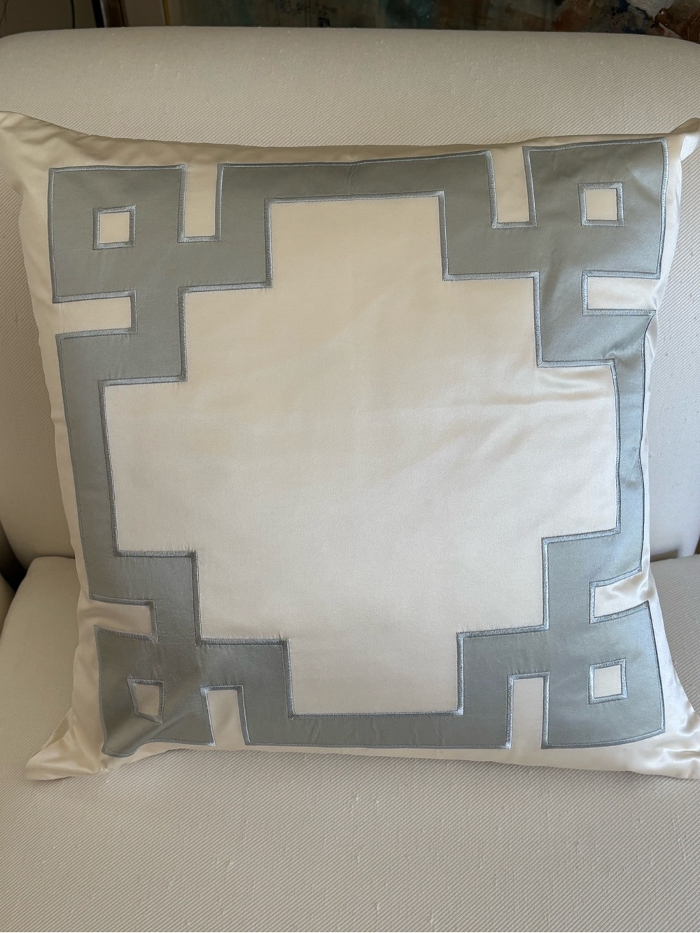 Ann Gish Cream and Moonstone Decorative Pillow